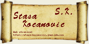 Staša Kocanović vizit kartica